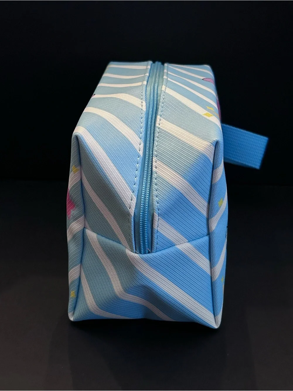 Stitch Light Blue, Pink & White Zipper School Supplies or Cosmetic Pouch Zip Bag